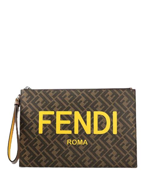 fendi leather clutch|fendi crocodile vintage clutch.